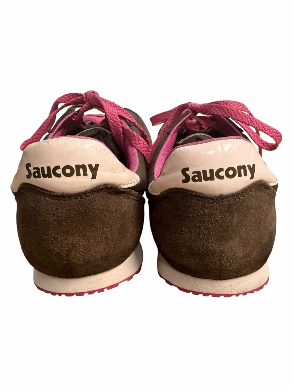Saucony Bullet Sneakers Women’s 12 Brown Pink Suede Nylon Retro Low Top Running - Picture 5 of 10